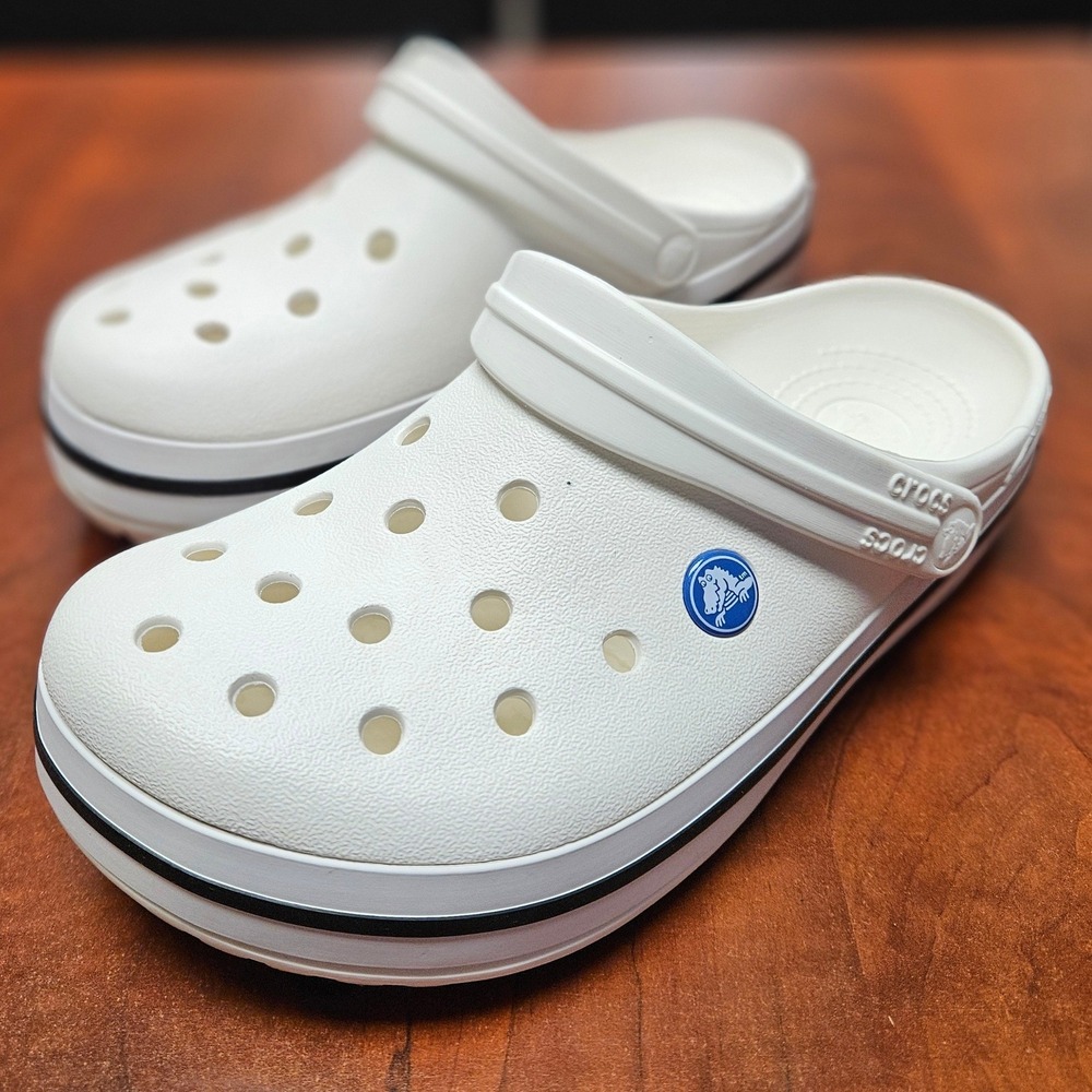 Crocs Crocband Clog White Unisex Sandal Slip On Water Shoe Size M 6 / W 8